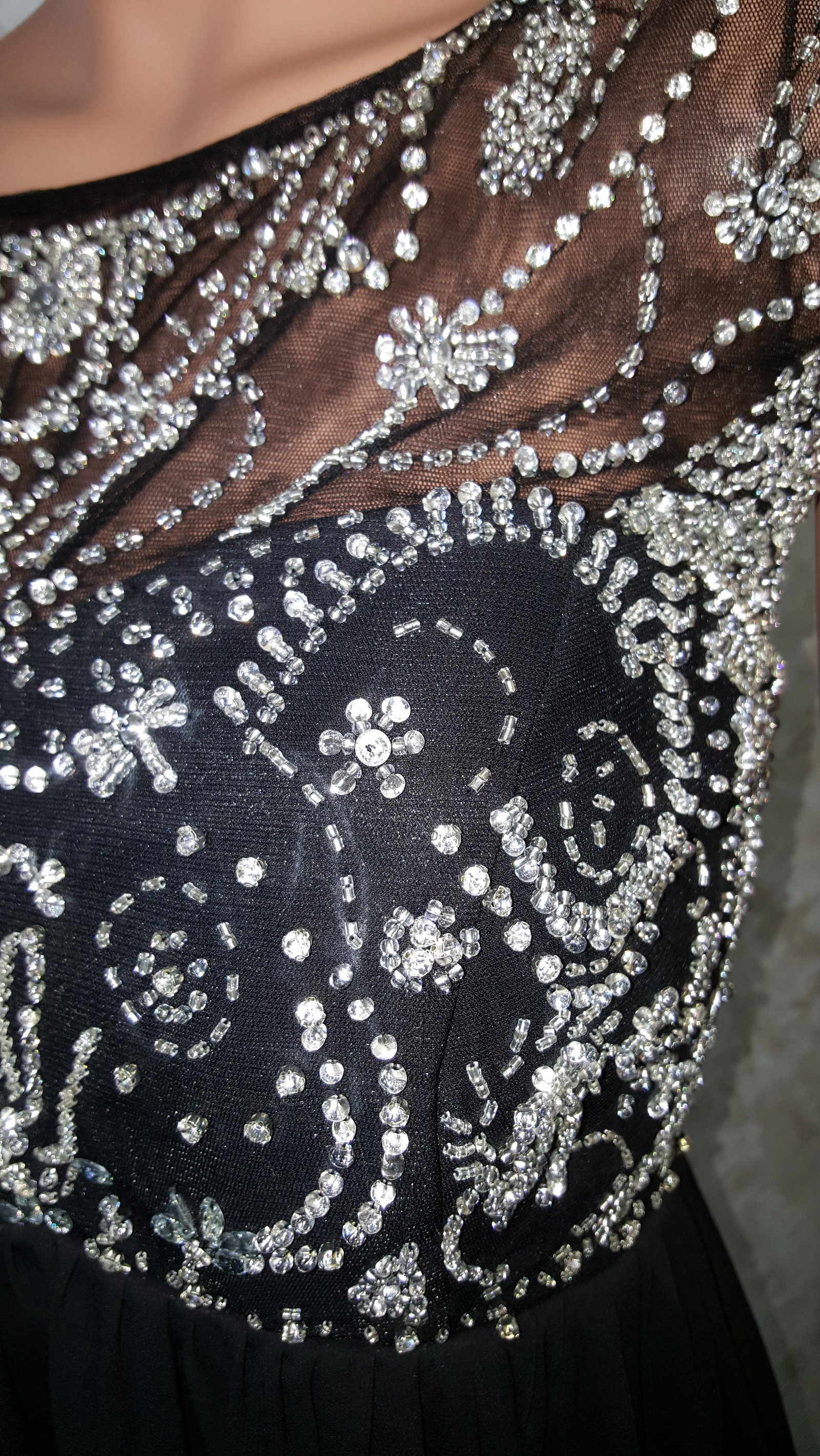 Black chiffon prom dress 